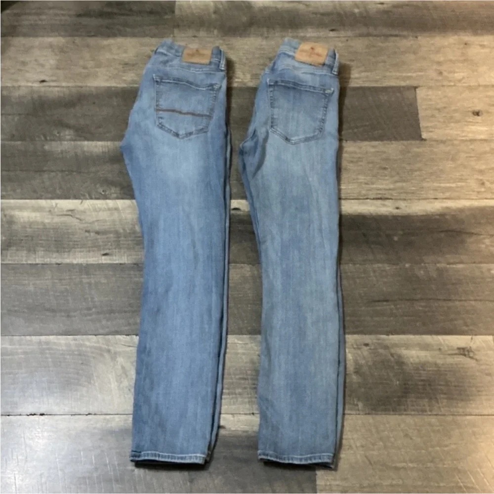 2 pairs authentic Abercrombie & Fitch distressed super Skinny jeans boys 15/16